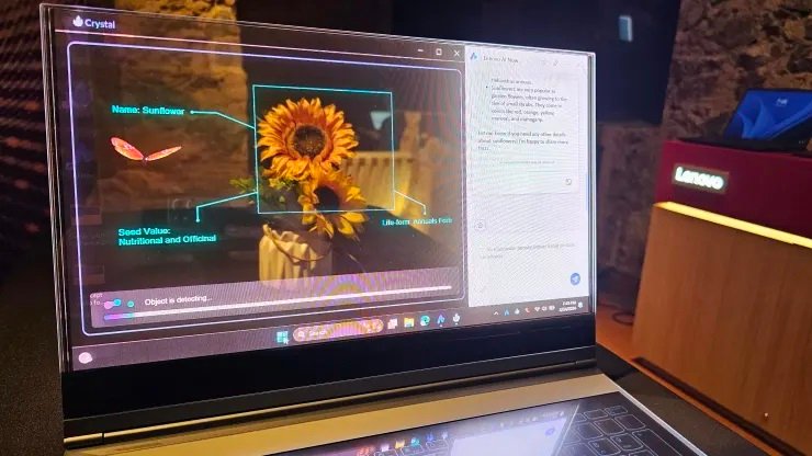 In on demonstration, Lenovo showed how the laptop could identify an object behind the screen and display information about it.Arjun Kharpal | CNBC