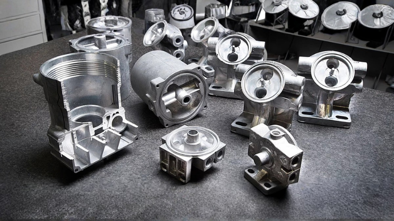 Some Die-Cast Aluminum Components