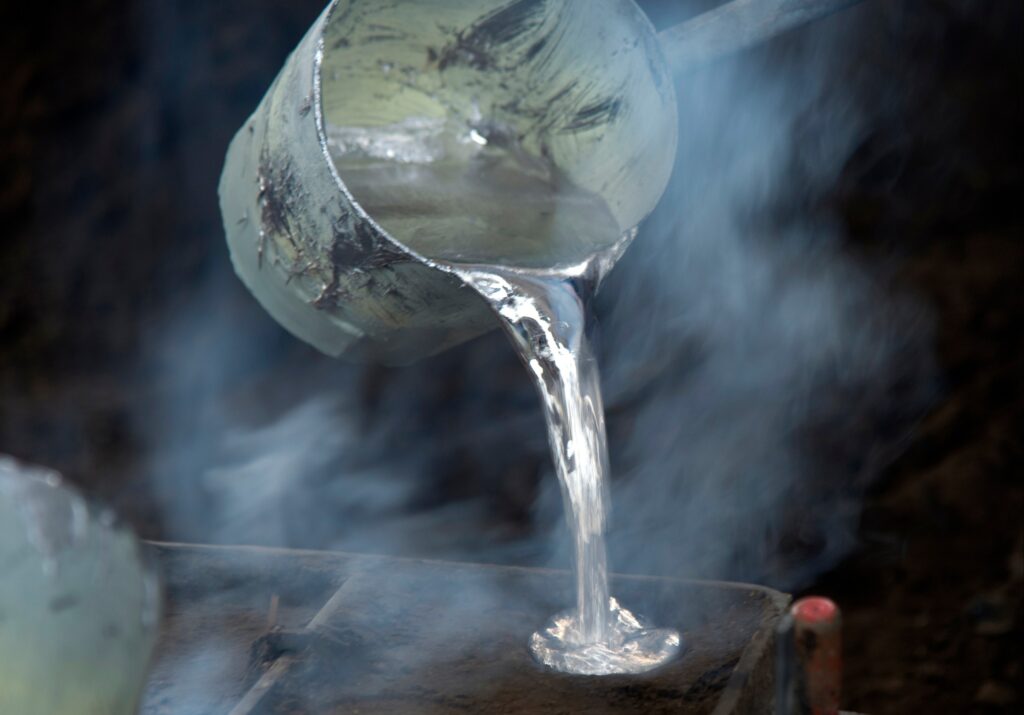 Melted Aluminum at the Melting Point