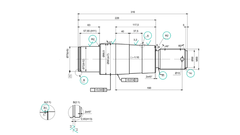Surface Finish Specs on a Drawling