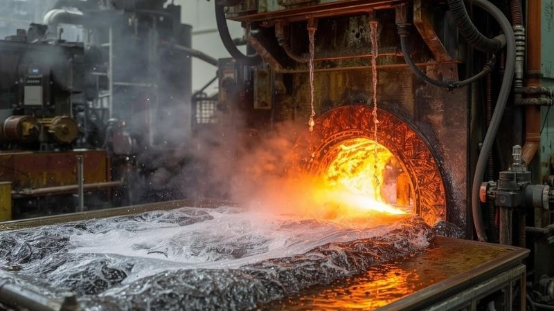 Rapidly cooled aluminum during heating process