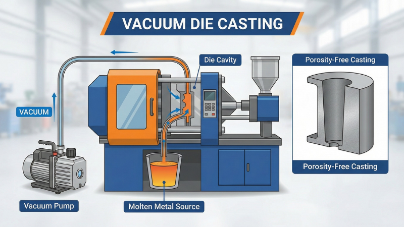 Schematic diagram of vacuum die casting